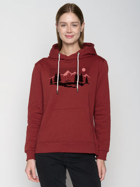 Rot:  Gemütlicher Hoodie aus Bio-Baumwolle für Damen [22774]