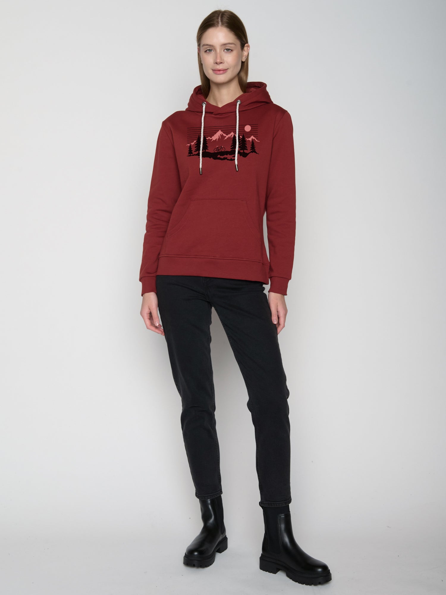 Rot:  Gemütlicher Hoodie aus Bio-Baumwolle für Damen [22775]