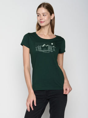 Dark Forest: Sportliches T-Shirt aus Bio-Baumwolle für Damen [22778]