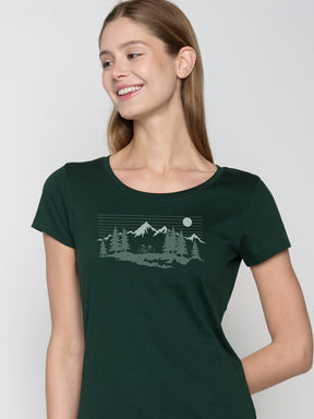 Grün:  Lässiges T-Shirt aus Bio-Baumwolle für Damen [22779]