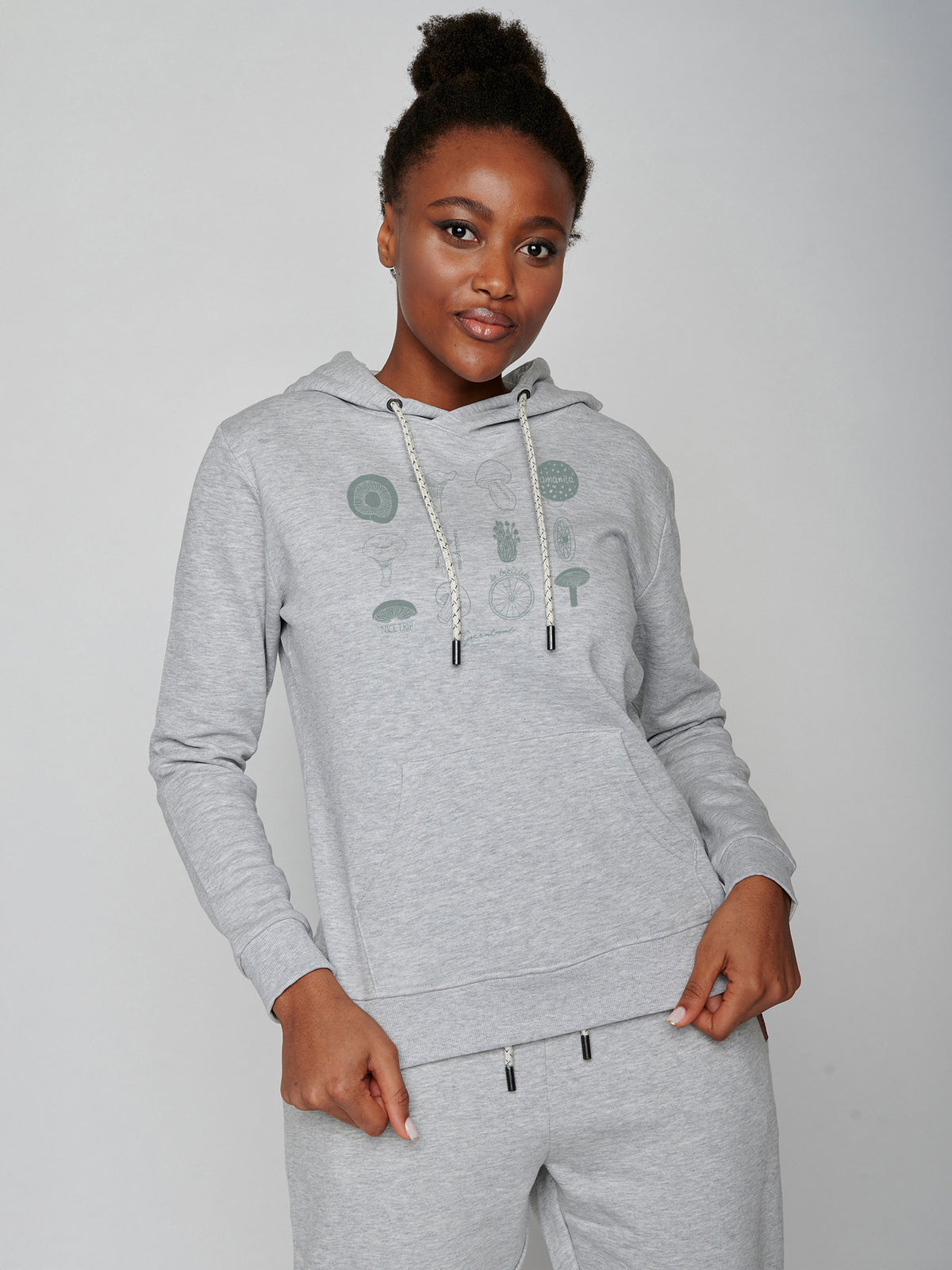 Grau:  Gemütlicher Hoodie aus Bio-Baumwolle für Damen [22781]