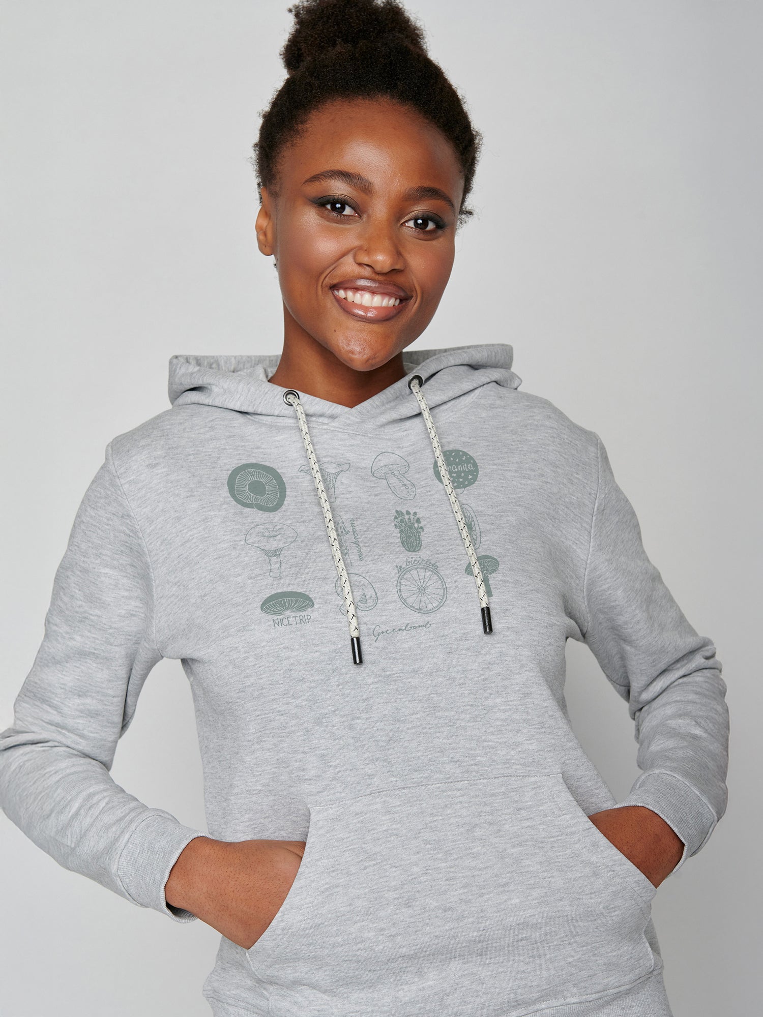 Heather Grey: Gemütlicher Hoodie aus Bio-Baumwolle für Damen [22784]