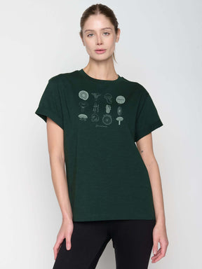 Dark Forest: Lässiges T-Shirt aus Bio-Baumwolle für Damen [22787]
