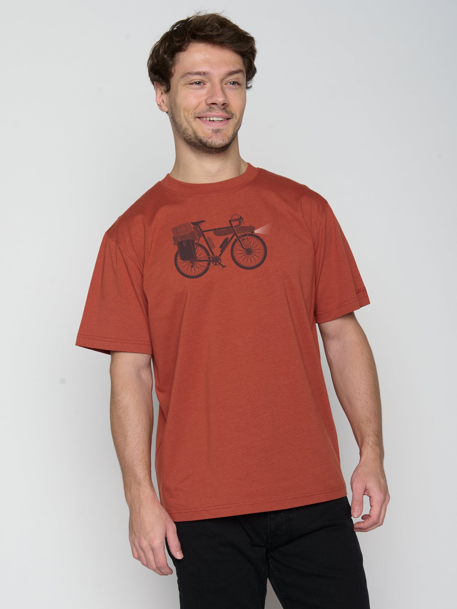 Dark Clay: Lässiges Oversize-T-Shirt aus Bio-Baumwolle für Herren [22790]