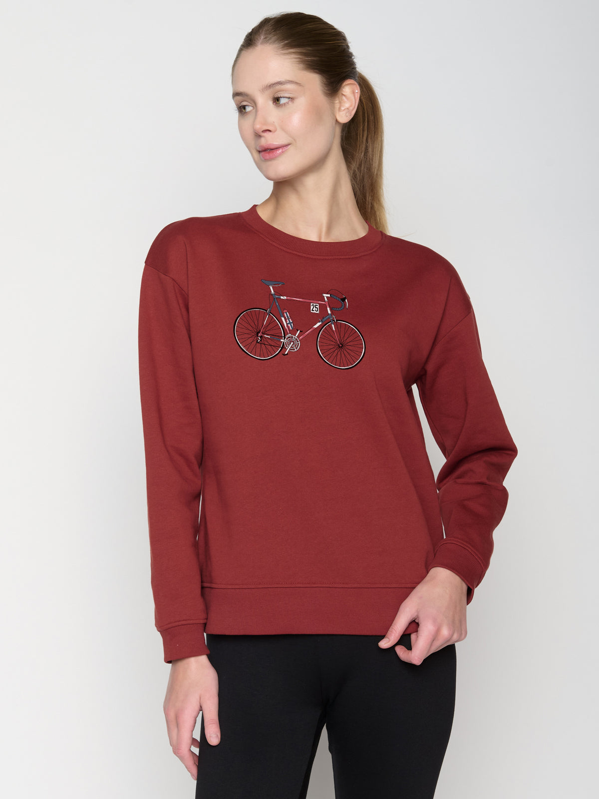 Rot:  Gemütliches Sweatshirt aus Bio-Baumwolle für Damen [22801]
