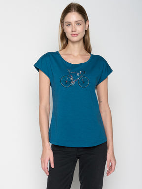 Blau:  Sportliches T-Shirt aus Bio-Baumwolle für Damen [22807]
