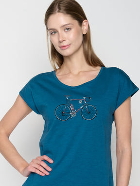 Blau:  Sportliches T-Shirt aus Bio-Baumwolle für Damen [22808]