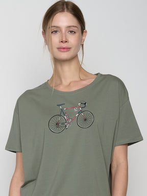 Olive: Lässiges T-Shirt aus Bio-Baumwoll-Mix für Damen [22811]