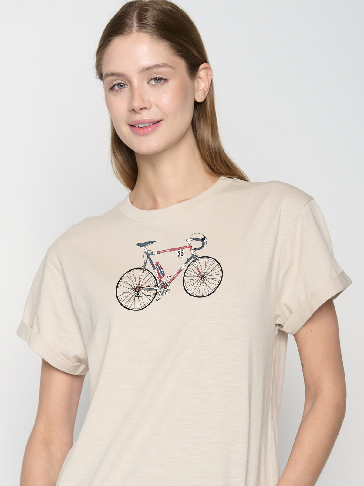 Weiß:  Lässiges T-Shirt aus Bio-Baumwolle für Damen [22815]
