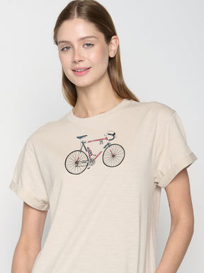 Weiß:  Lässiges T-Shirt aus Bio-Baumwolle für Damen [22815]