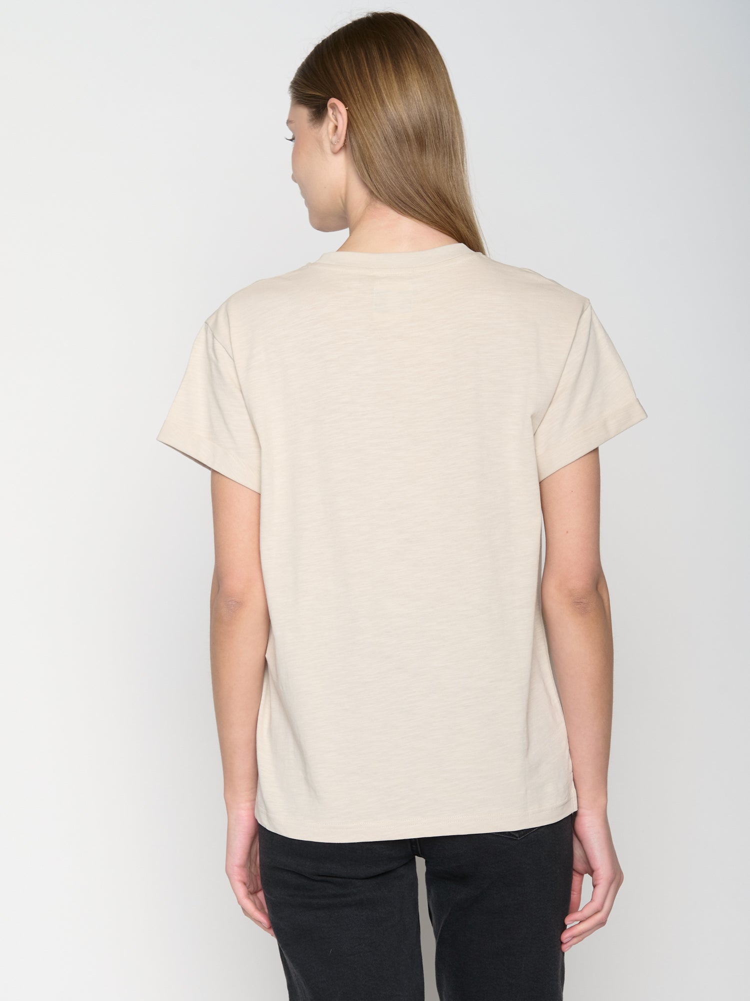Weiß:  Lässiges T-Shirt aus Bio-Baumwolle für Damen [22816]