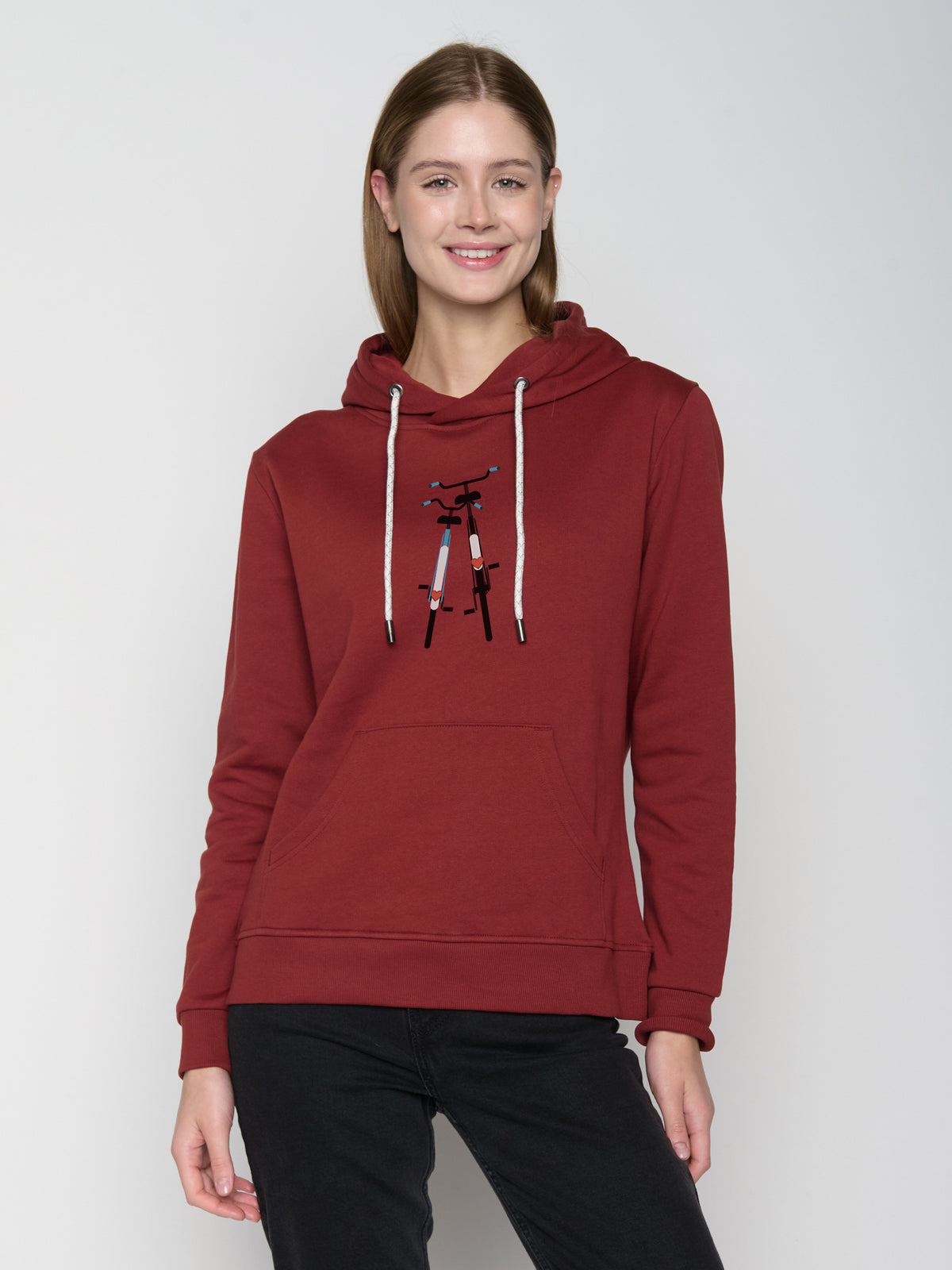 Rot:  Gemütlicher Hoodie aus Bio-Baumwolle für Damen [22818]
