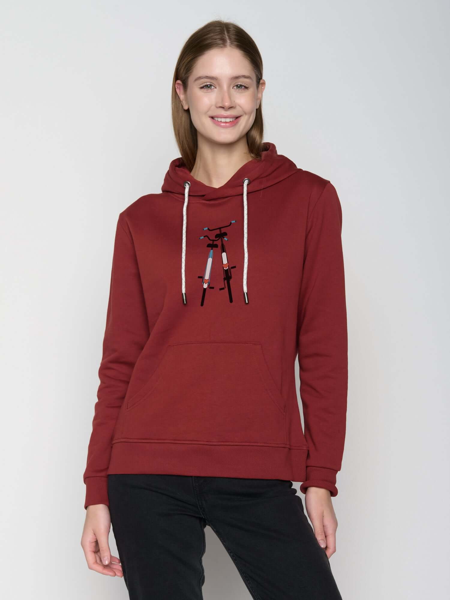 Red Berry: Gemütlicher Hoodie aus Bio-Baumwolle für Damen [22818]