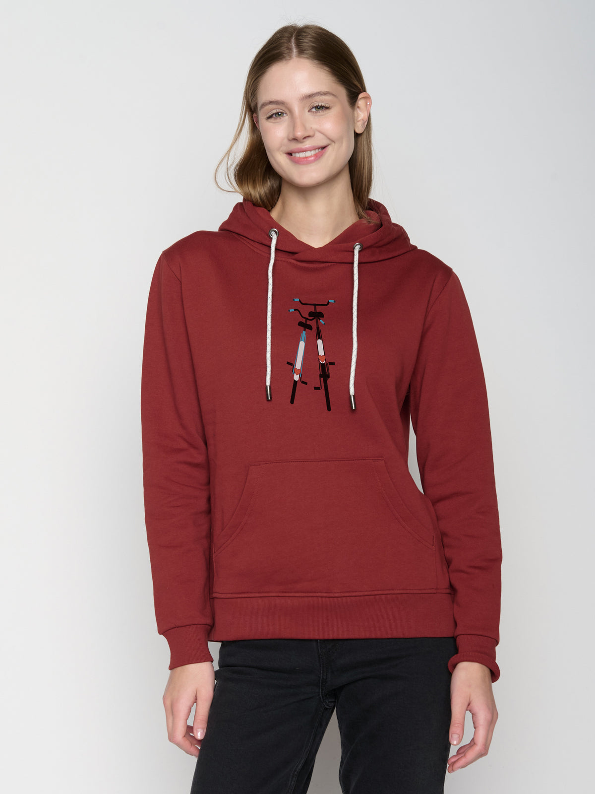 Rot:  Gemütlicher Hoodie aus Bio-Baumwolle für Damen [22819]