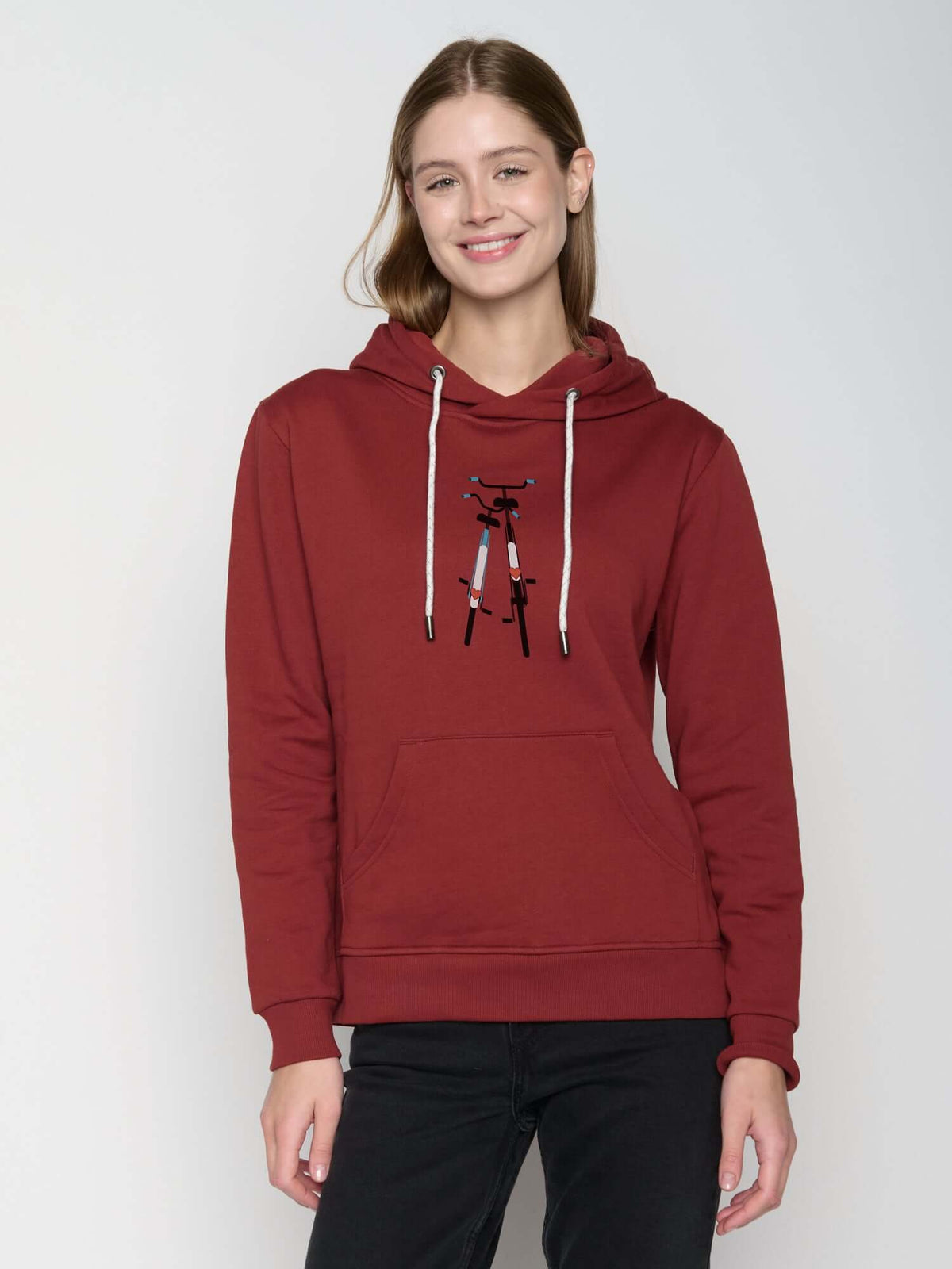 Red Berry: Gemütlicher Hoodie aus Bio-Baumwolle für Damen [22819]