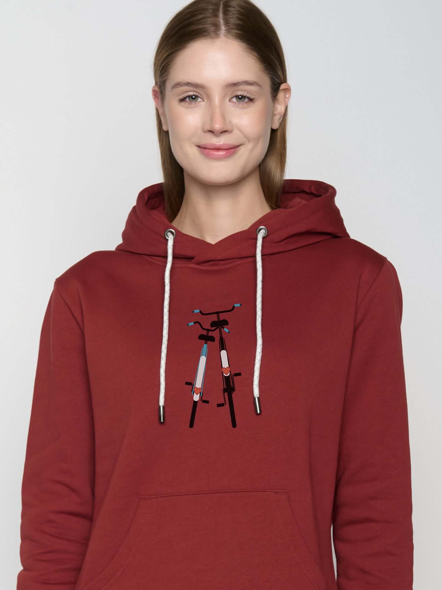 Red Berry: Gemütlicher Hoodie aus Bio-Baumwolle für Damen [22820]