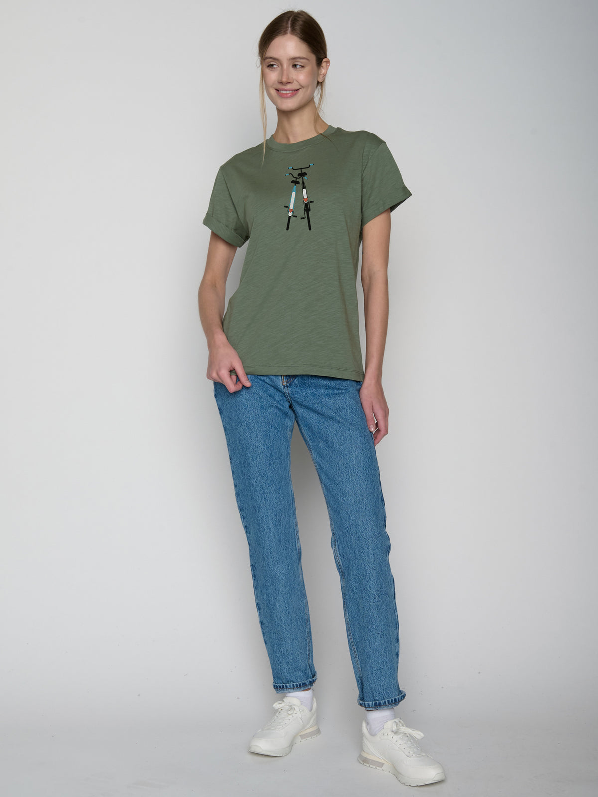 Grau:  Lässiges T-Shirt aus Bio-Baumwolle für Damen [22827]