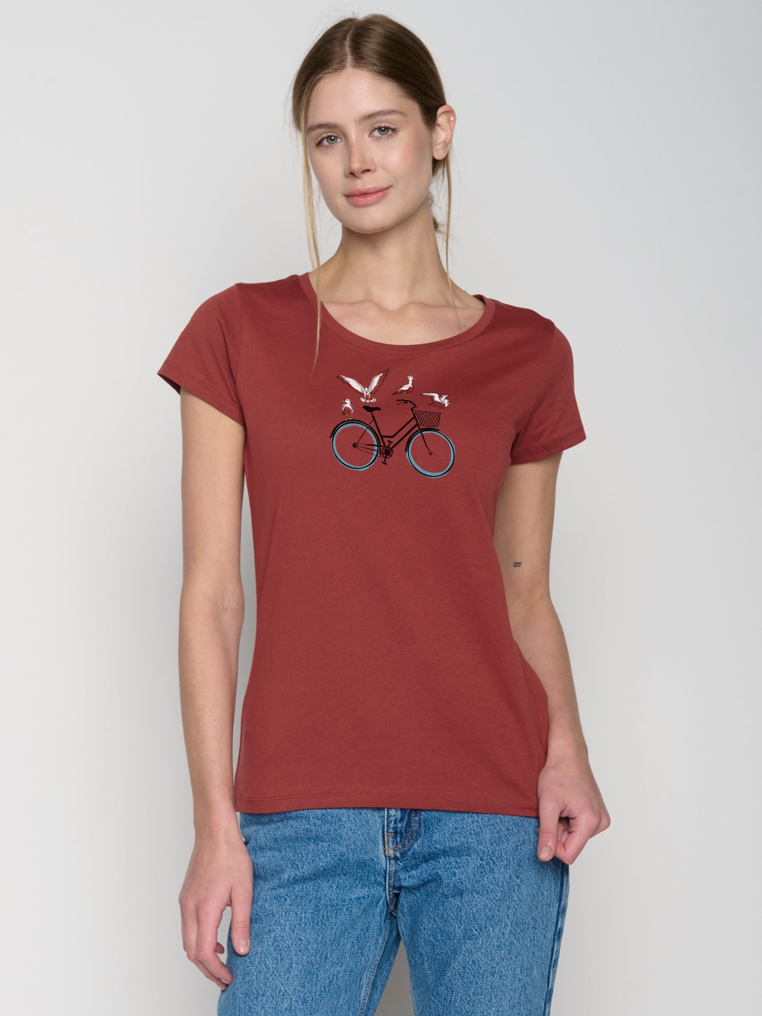 Dusty Berry: Sportliches T-Shirt aus Bio-Baumwolle für Damen [22842]