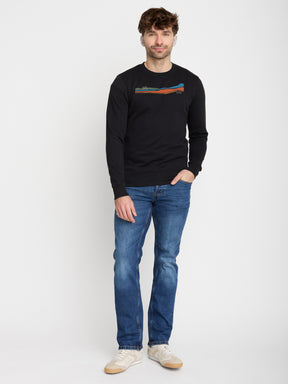 Black: Gemütliches Sweatshirt aus Bio-Baumwolle für Herren [22858]