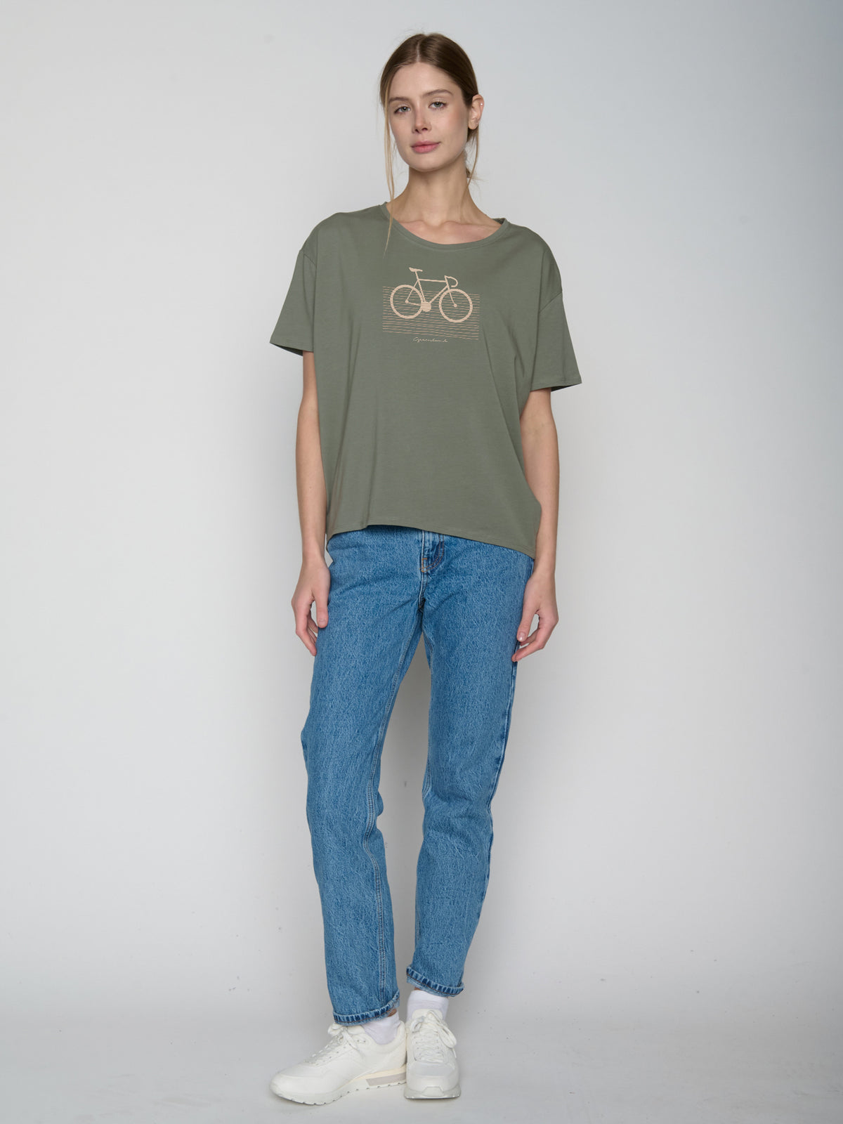 Grün:  Lässiges T-Shirt aus Bio-Baumwoll Mix für Damen [22859]