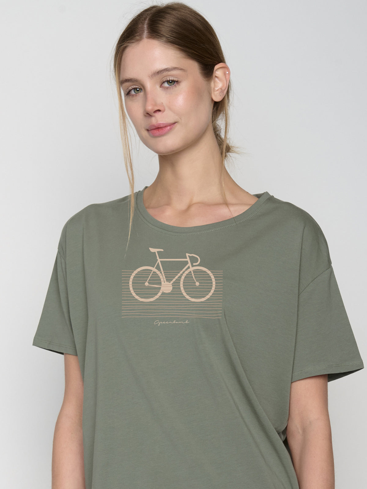 Grün:  Lässiges T-Shirt aus Bio-Baumwoll Mix für Damen [22860]