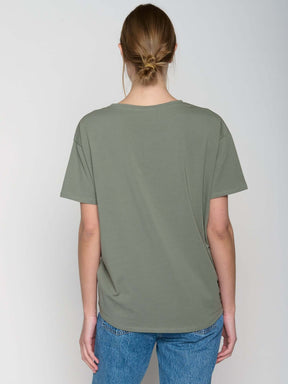 Olive: Lässiges T-Shirt aus Bio-Baumwoll-Mix für Damen [22862]
