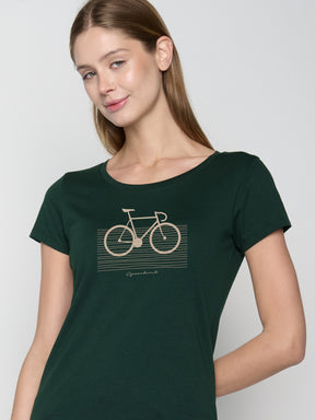 Dark Forest: Sportliches T-Shirt aus Bio-Baumwolle für Damen [22865]