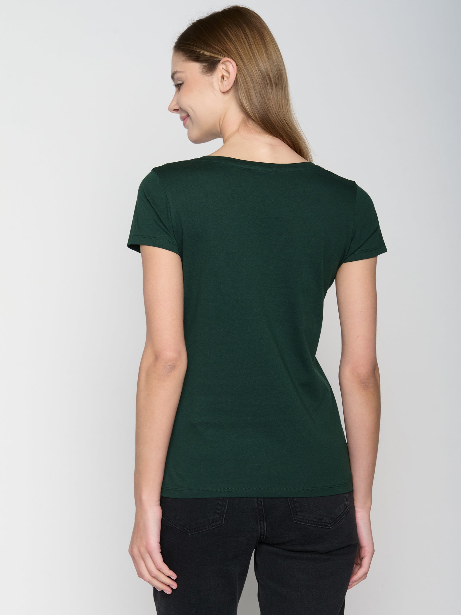 Grün:  Lässiges T-Shirt aus Bio-Baumwolle für Damen [22866]