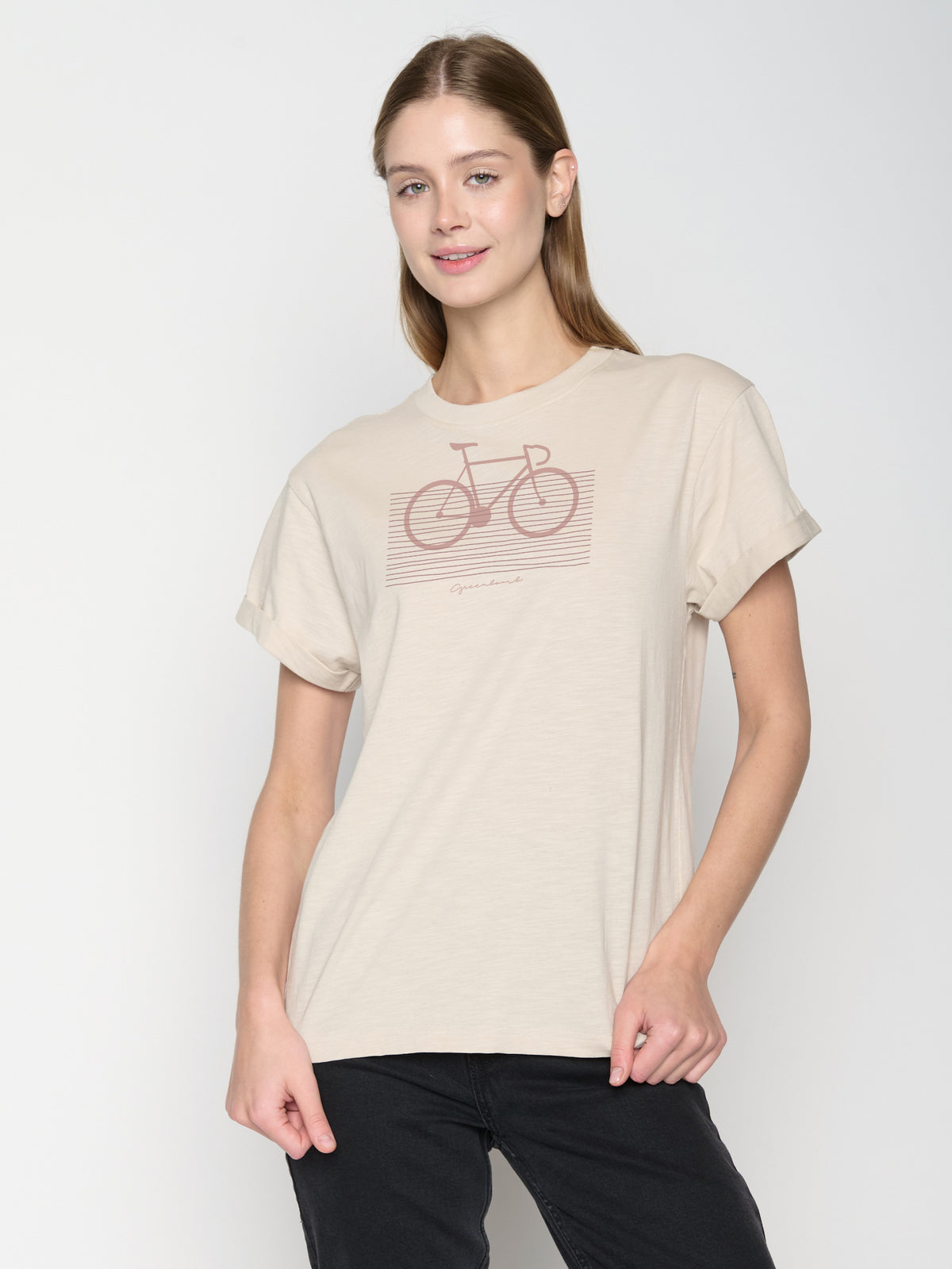 Weiß:  Lässiges T-Shirt aus Bio-Baumwolle für Damen [22868]