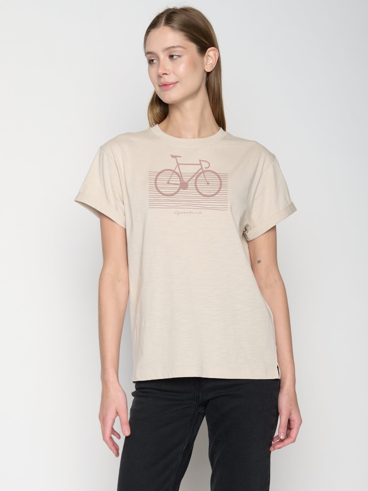 Weiß:  Lässiges T-Shirt aus Bio-Baumwolle für Damen [22871]