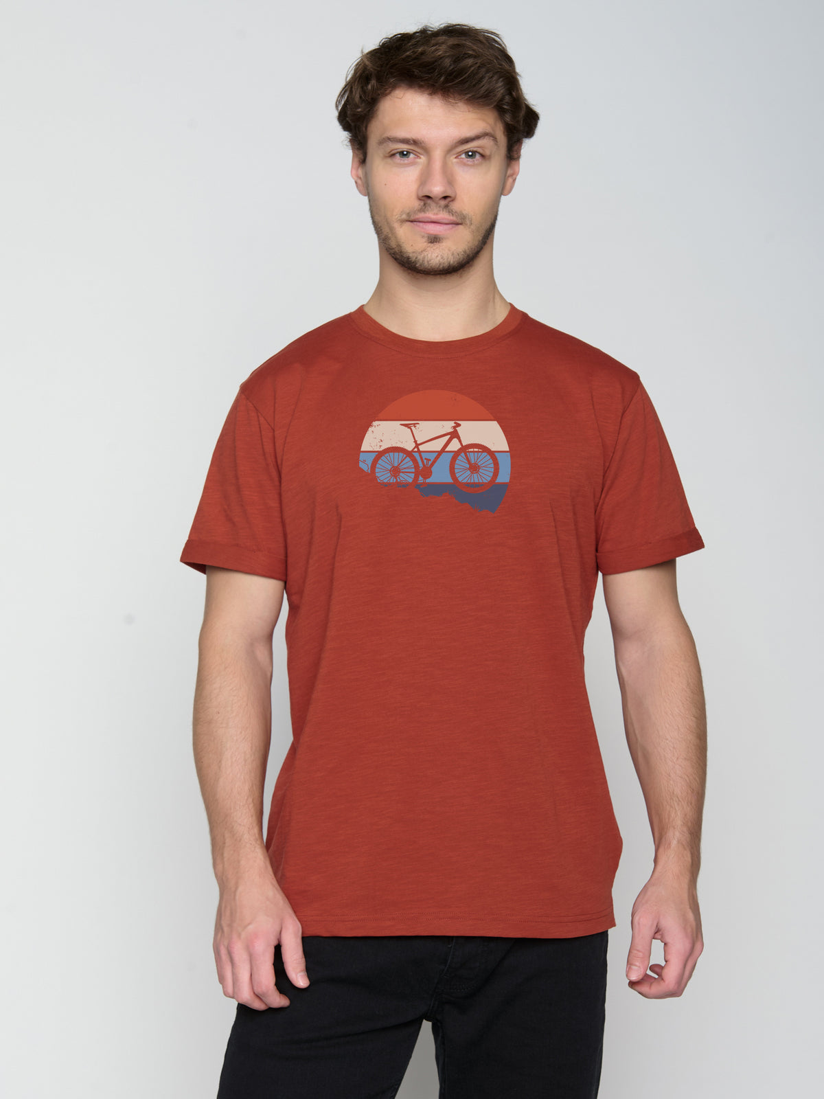 Grau:  Lässiges T-Shirt aus Bio-Baumwoll Mix für Herren [22872]