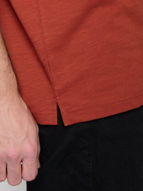 Dark Clay: Lässiges T-Shirt aus Bio-Baumwoll Mix für Herren [22875]