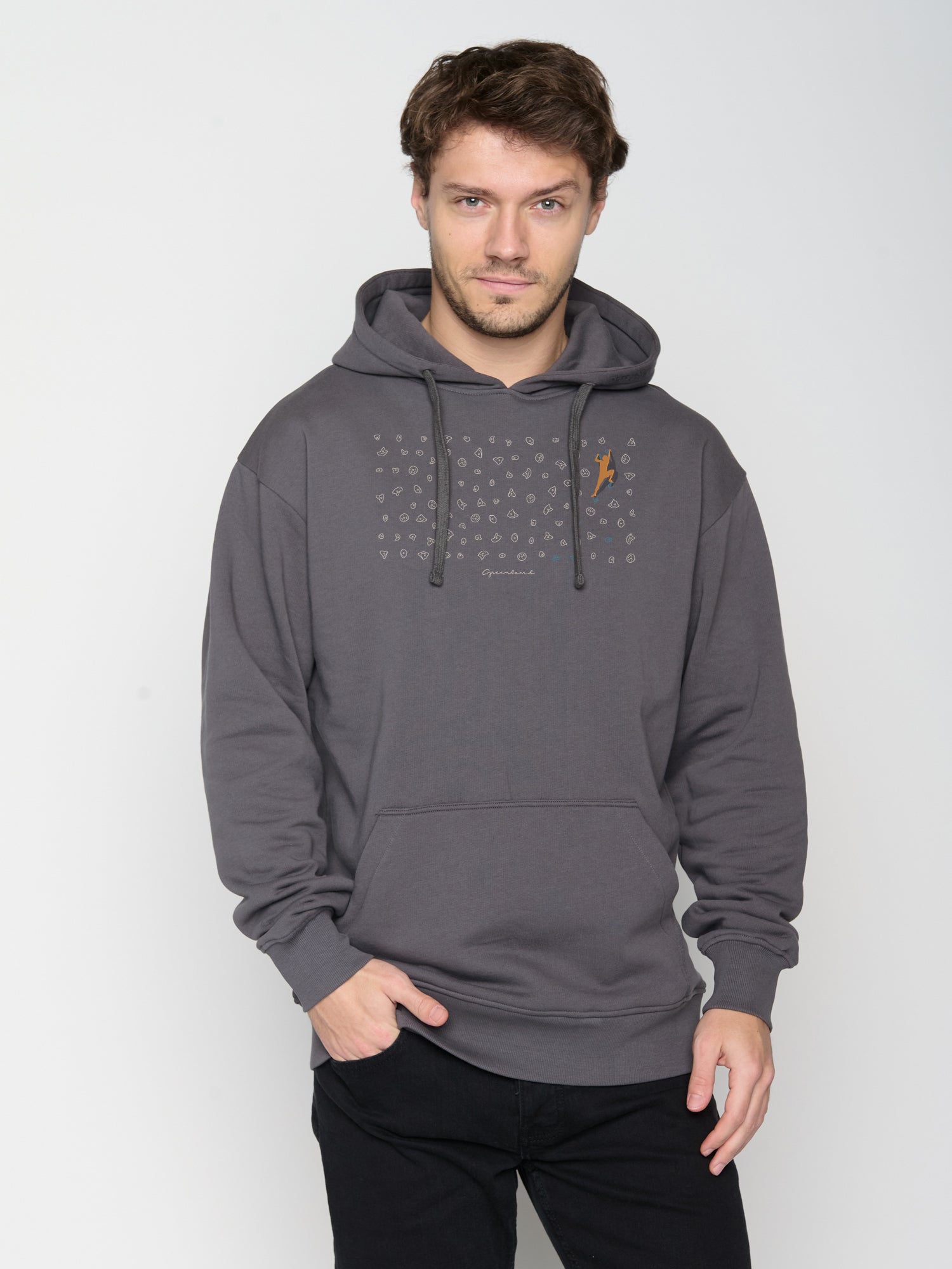 Anthracite: Gemütlicher Hoodie aus Bio-Baumwolle für Herren [22879]
