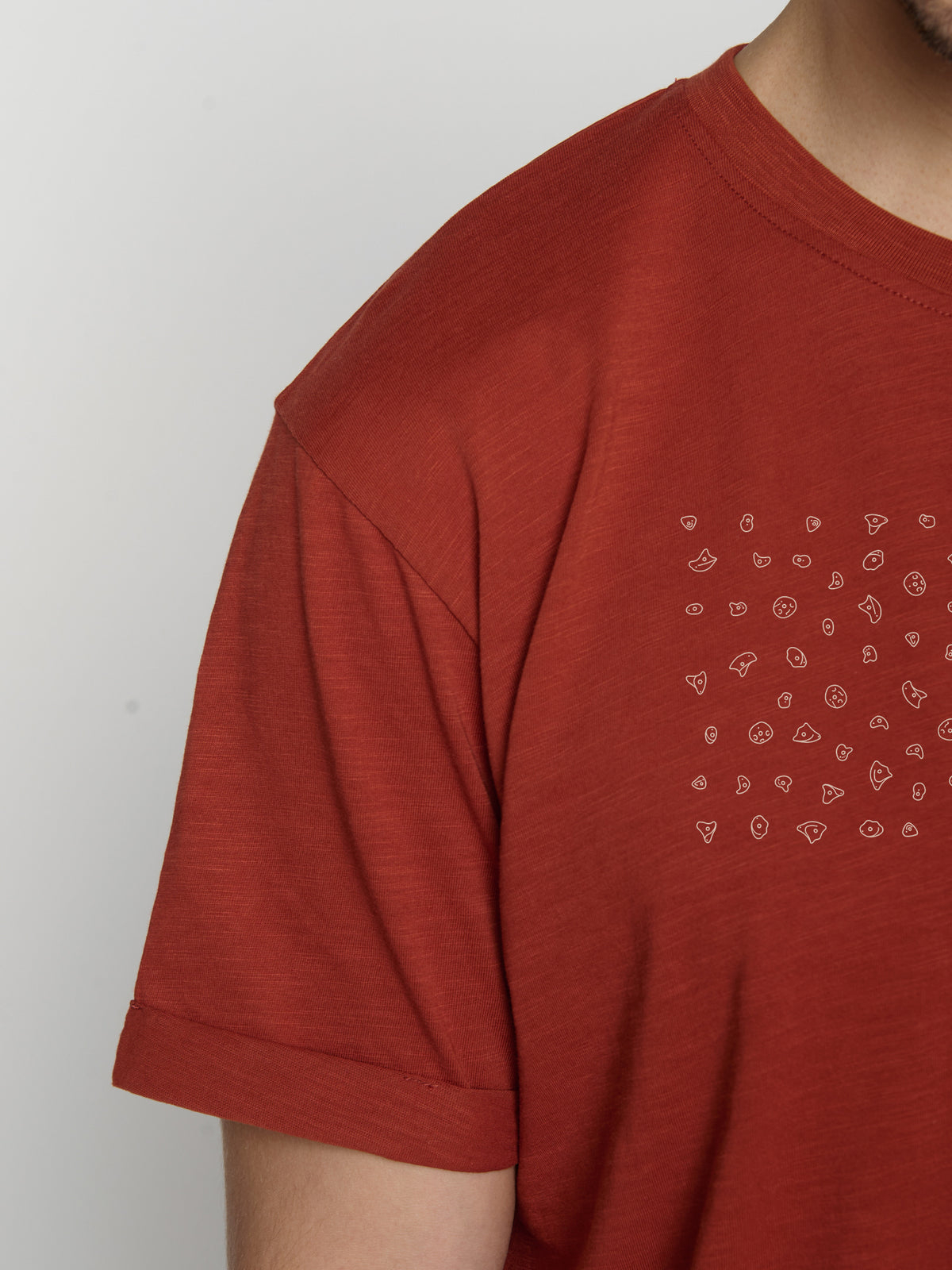 Dark Clay: Lässiges T-Shirt aus Bio-Baumwoll Mix für Herren [22885]