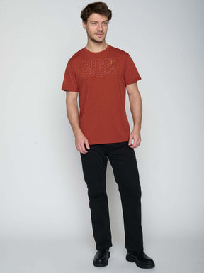 Dark Clay: Lässiges T-Shirt aus Bio-Baumwoll Mix für Herren [22888]