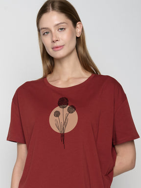 Rot:  Lässiges T-Shirt aus Bio-Baumwoll Mix für Damen [22895]