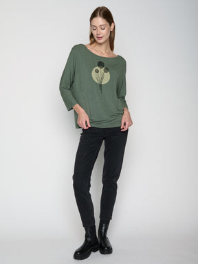 Moos Grey: Gemütliches Longsleeve aus Viskose (LENZING™ ECOVERO™) Mix für Damen [22897]