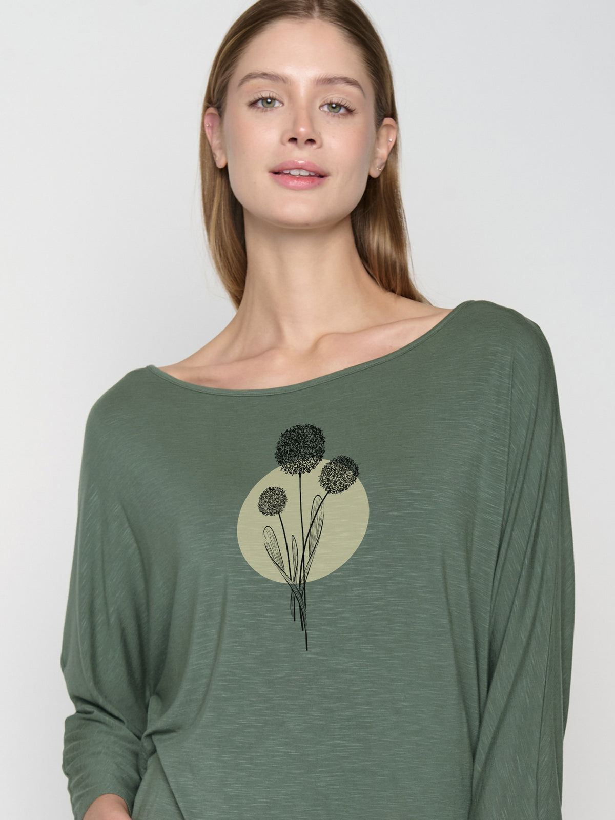 Grau:  Gemütliches Longsleeve aus Viskose (LENZING™ ECOVERO™) Mix für Damen [22898]