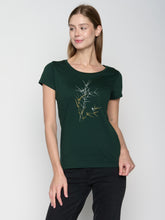 Dark Forest: Sportliches T-Shirt aus Bio-Baumwolle für Damen [22902]