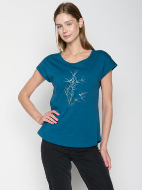 Blau:  Sportliches T-Shirt aus Bio-Baumwolle für Damen [22909]