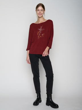 Red Berry: Gemütliches Longsleeve aus Viskose (LENZING™ ECOVERO™) Mix für Damen [22911]