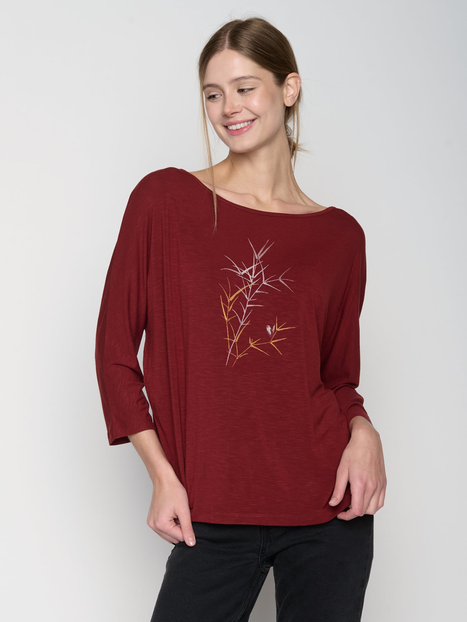 Red Berry: Gemütliches Longsleeve aus Viskose (LENZING™ ECOVERO™) Mix für Damen [22912]