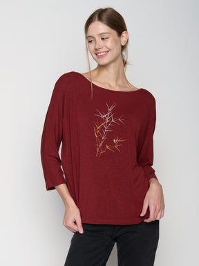 Red Berry: Gemütliches Longsleeve aus Viskose (LENZING™ ECOVERO™) Mix für Damen [22912]