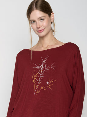 Red Berry: Gemütliches Longsleeve aus Viskose (LENZING™ ECOVERO™) Mix für Damen [22913]