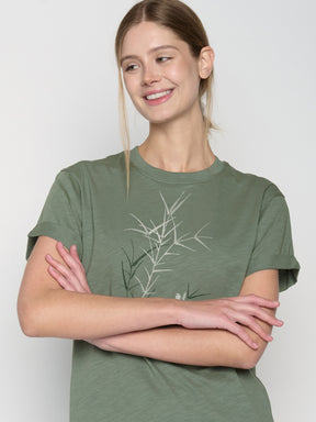 Grau:  Lässiges T-Shirt aus Bio-Baumwolle für Damen [22919]