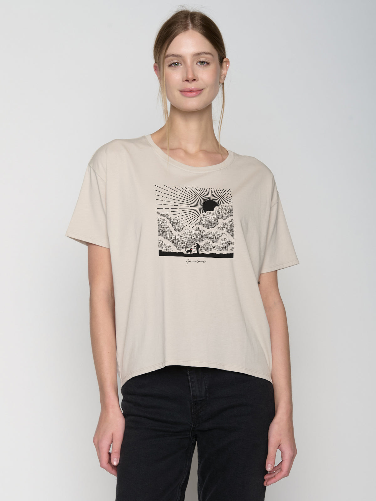 Weiß:  Lässiges T-Shirt aus Bio-Baumwoll Mix für Damen [22921]