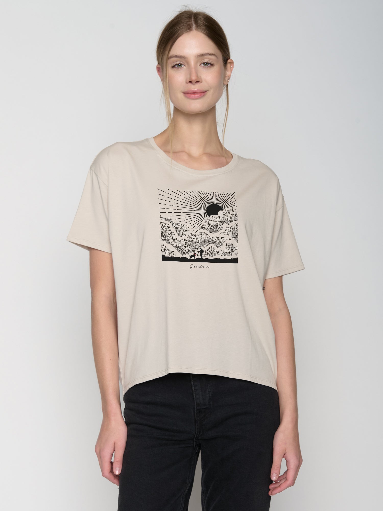 Weiß:  Lässiges T-Shirt aus Bio-Baumwoll Mix für Damen [22921]