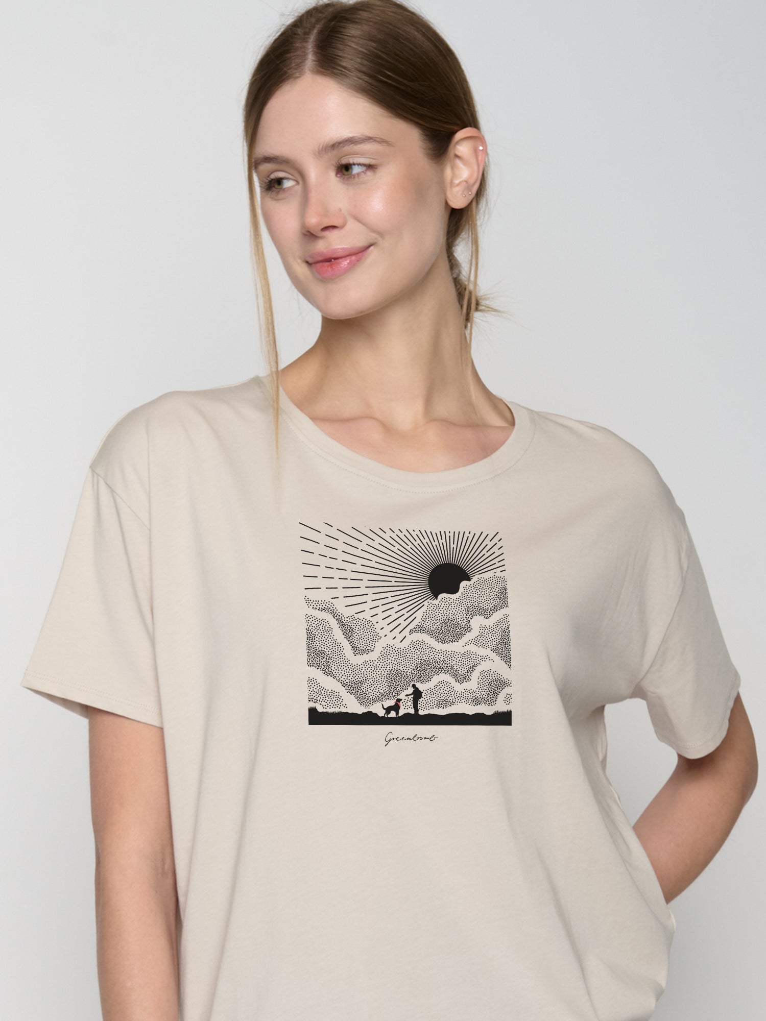 Weiß:  Lässiges T-Shirt aus Bio-Baumwoll Mix für Damen [22922]