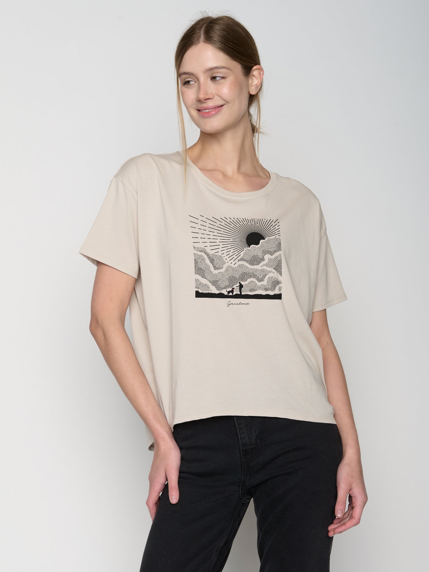 Weiß:  Lässiges T-Shirt aus Bio-Baumwoll Mix für Damen [22923]