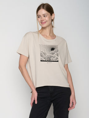 Weiß:  Lässiges T-Shirt aus Bio-Baumwoll Mix für Damen [22923]